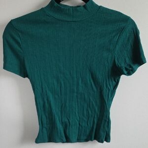 Heart & Hips Teal Ribbed Crop Top